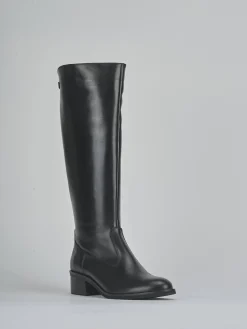 Stivali tacco 4cm pelle nero