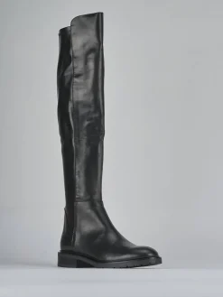 Stivali tacco 2cm pelle nero