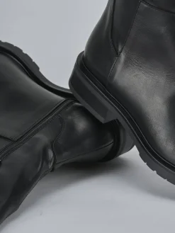 Stivali tacco 2cm pelle nero