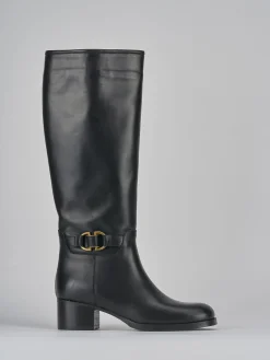 Stivali tacco 4cm pelle nero