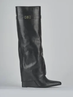 Stivali tacco 9cm pelle nero