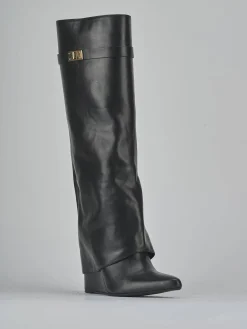 Stivali tacco 9cm pelle nero