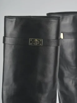 Stivali tacco 9cm pelle nero