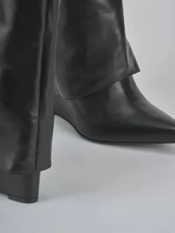 Stivali tacco 9cm pelle nero