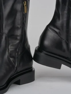 Stivali tacco 2cm pelle nero