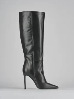 Stivali tacco 10cm pelle nero
