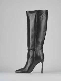 Stivali tacco 10cm pelle nero