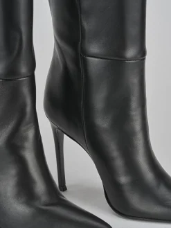 Stivali tacco 10cm pelle nero