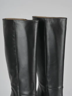 Stivali tacco 10cm pelle nero