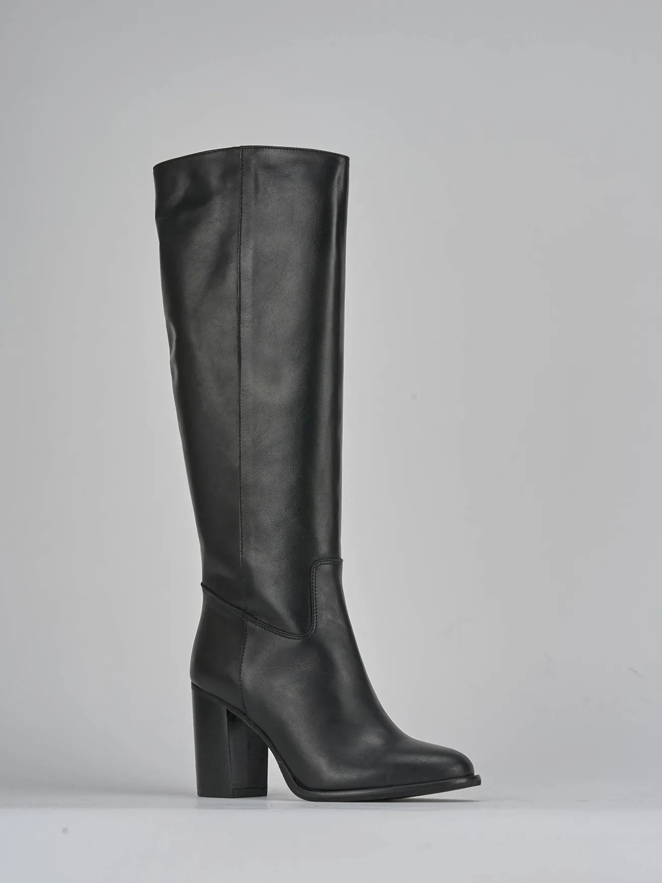 Stivali tacco 8cm pelle nero