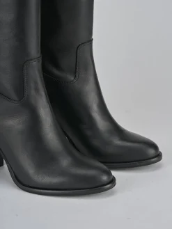 Stivali tacco 8cm pelle nero