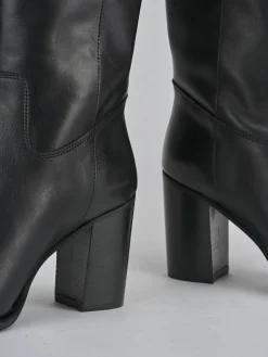 Stivali tacco 8cm pelle nero