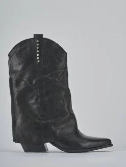 Stivali tacco 7cm pelle nero