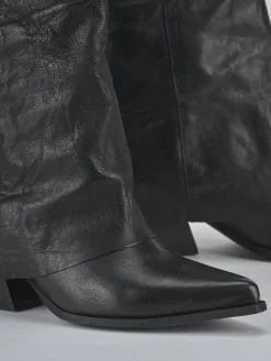 Stivali tacco 7cm pelle nero