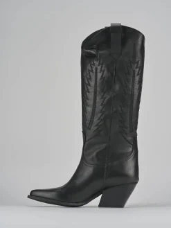 Stivali tacco 7cm pelle nero