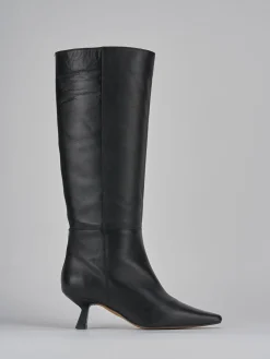 Stivali tacco 5cm pelle nero