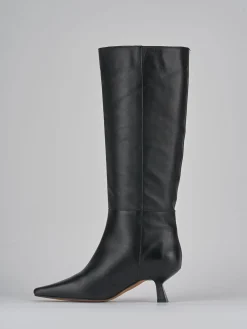 Stivali tacco 5cm pelle nero