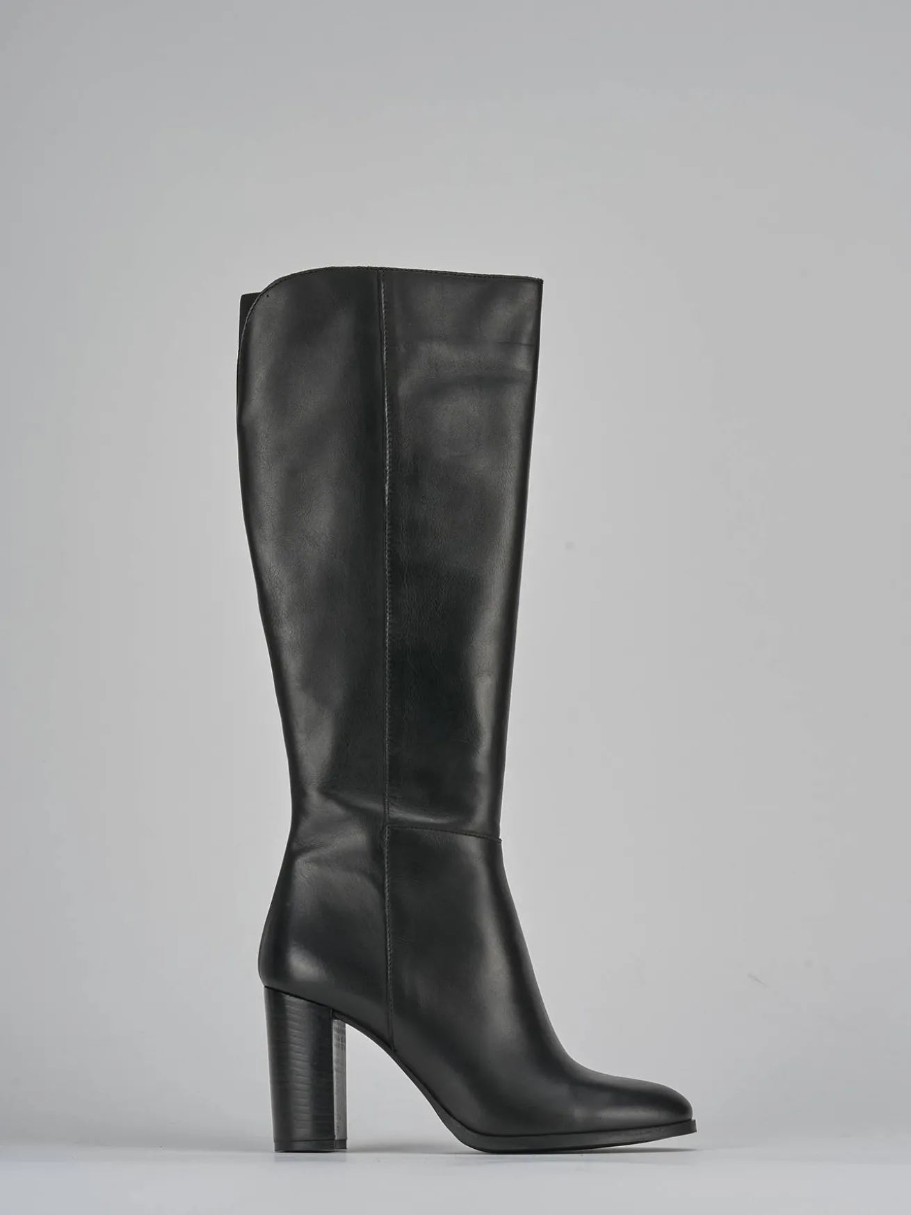 Stivali tacco 8cm pelle nero