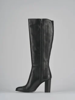 Stivali tacco 8cm pelle nero