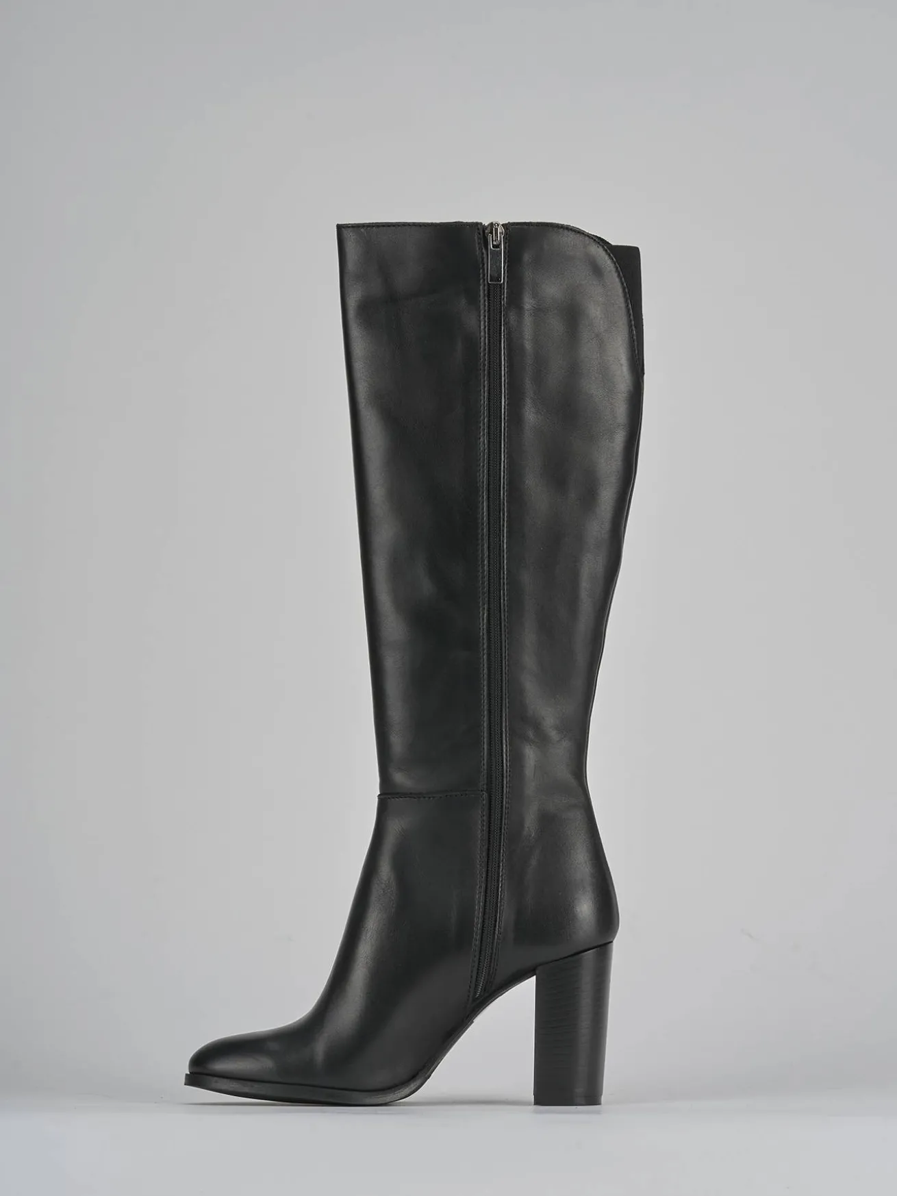 Stivali tacco 8cm pelle nero