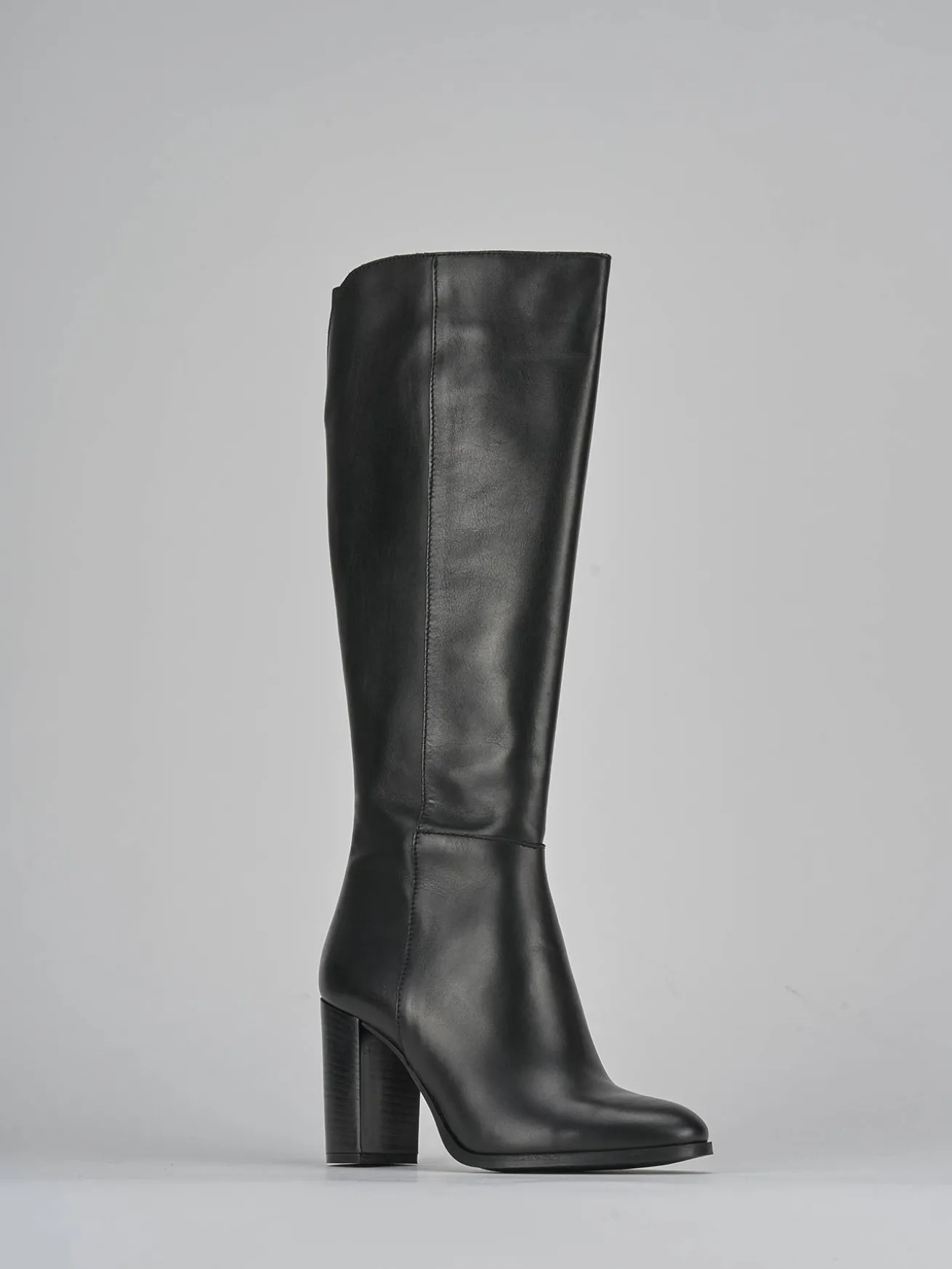 Stivali tacco 8cm pelle nero