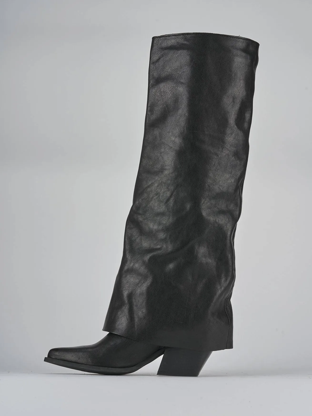 Stivali tacco 7cm pelle nero