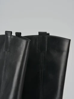 Stivali tacco 2cm pelle nero