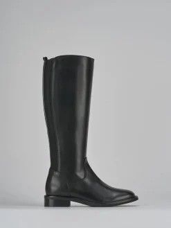 Stivali tacco 3cm pelle nero