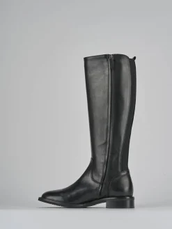 Stivali tacco 3cm pelle nero