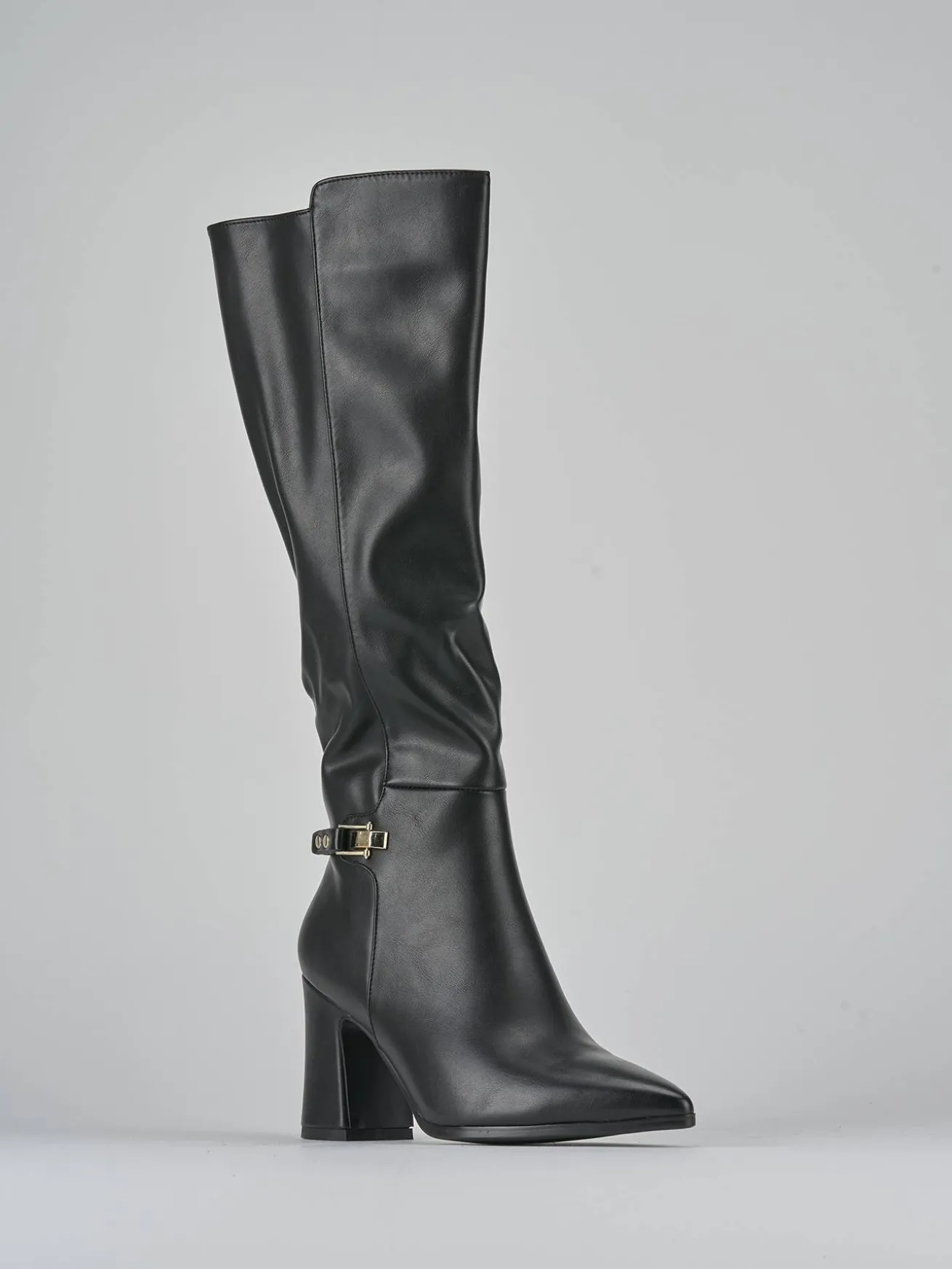 Stivali tacco 7cm pelle nero