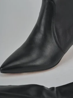 Stivali tacco 5cm pelle sostenibile nero