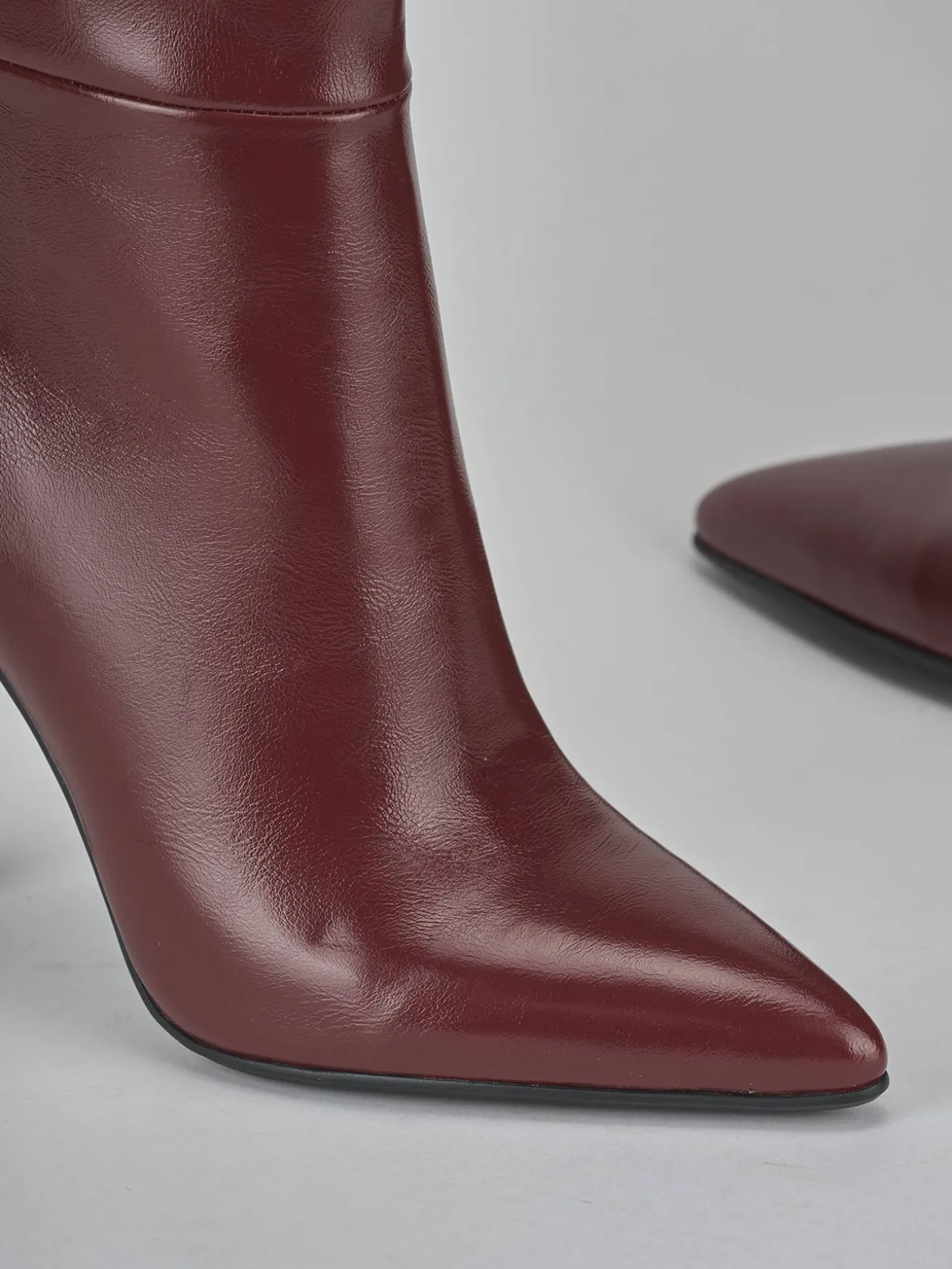 Stivali tacco 10cm pelle sostenibile rosso