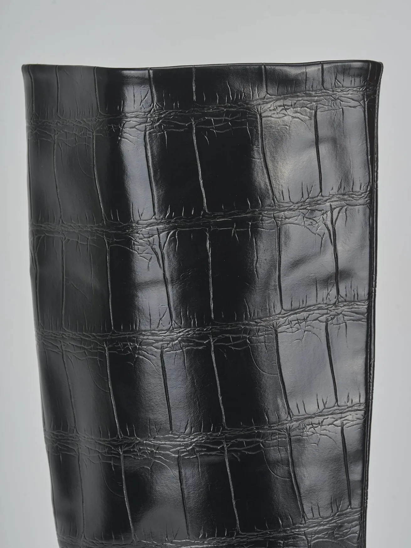 Stivali tacco 4cm pelle sostenibile nero