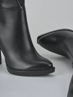 Stivali tacco 11cm pelle sostenibile nero