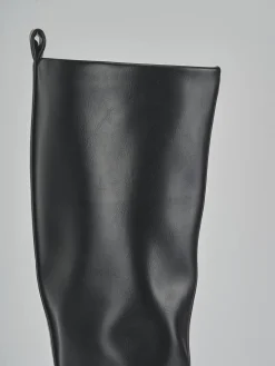 Stivali tacco 11cm pelle sostenibile nero