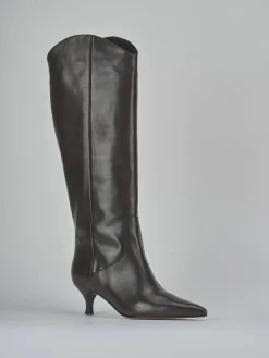 Stivali tacco 5cm pelle testa