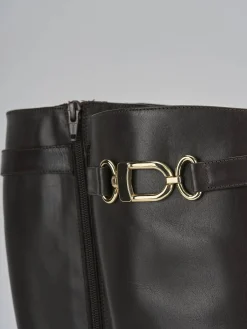 Stivali tacco 2cm pelle testa