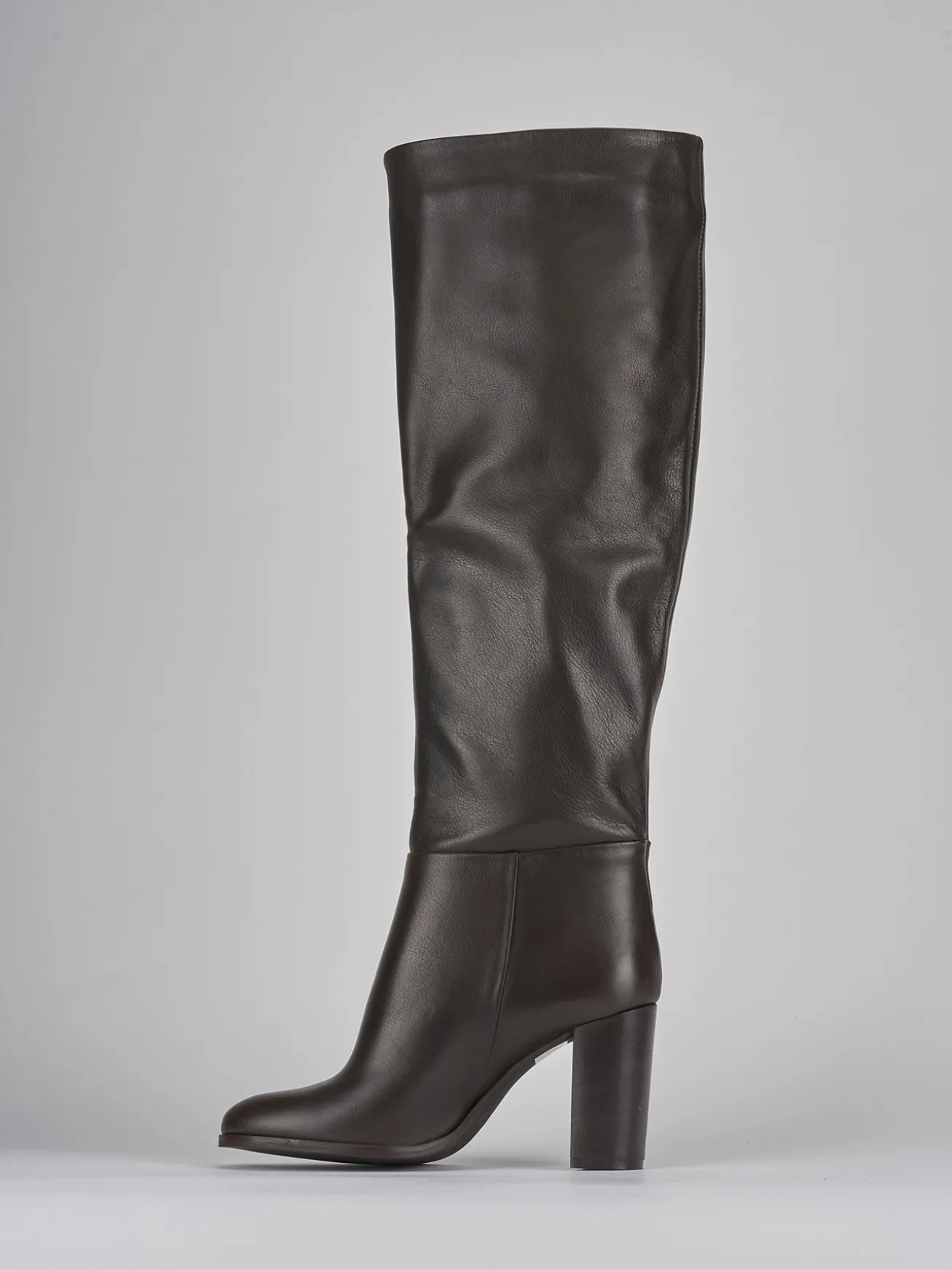 Stivali tacco 8cm pelle testa