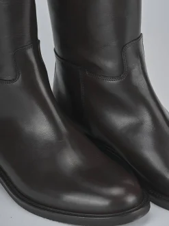 Stivali tacco 3cm pelle testa