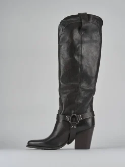 Stivali tacco 7cm pelle testa