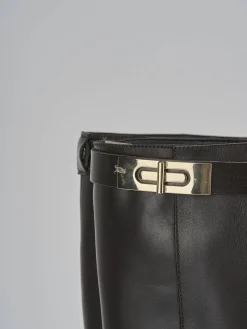 Stivali tacco 2cm pelle testa