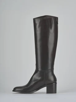 Stivali tacco 5cm pelle testa