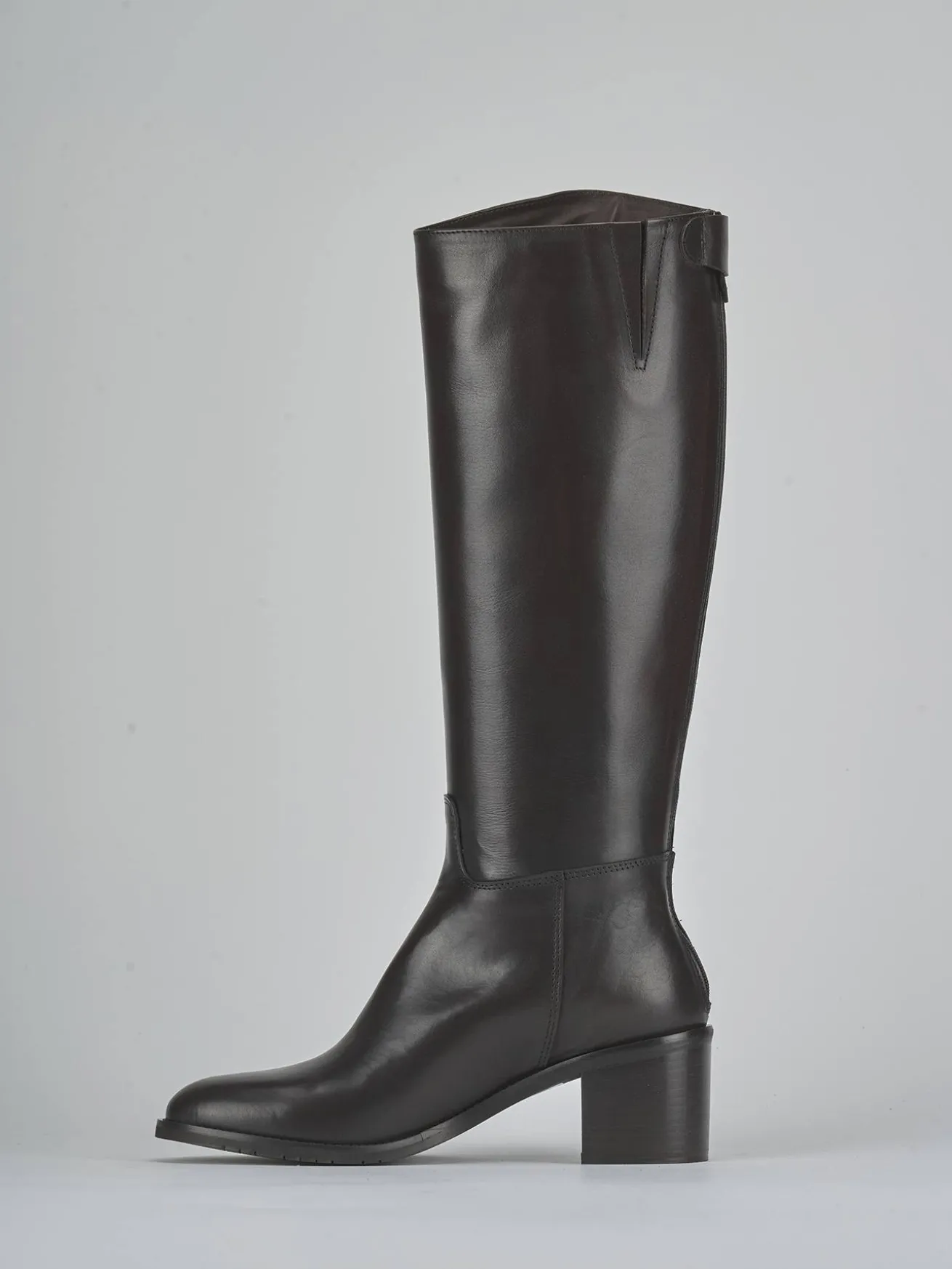 Stivali tacco 5cm pelle testa