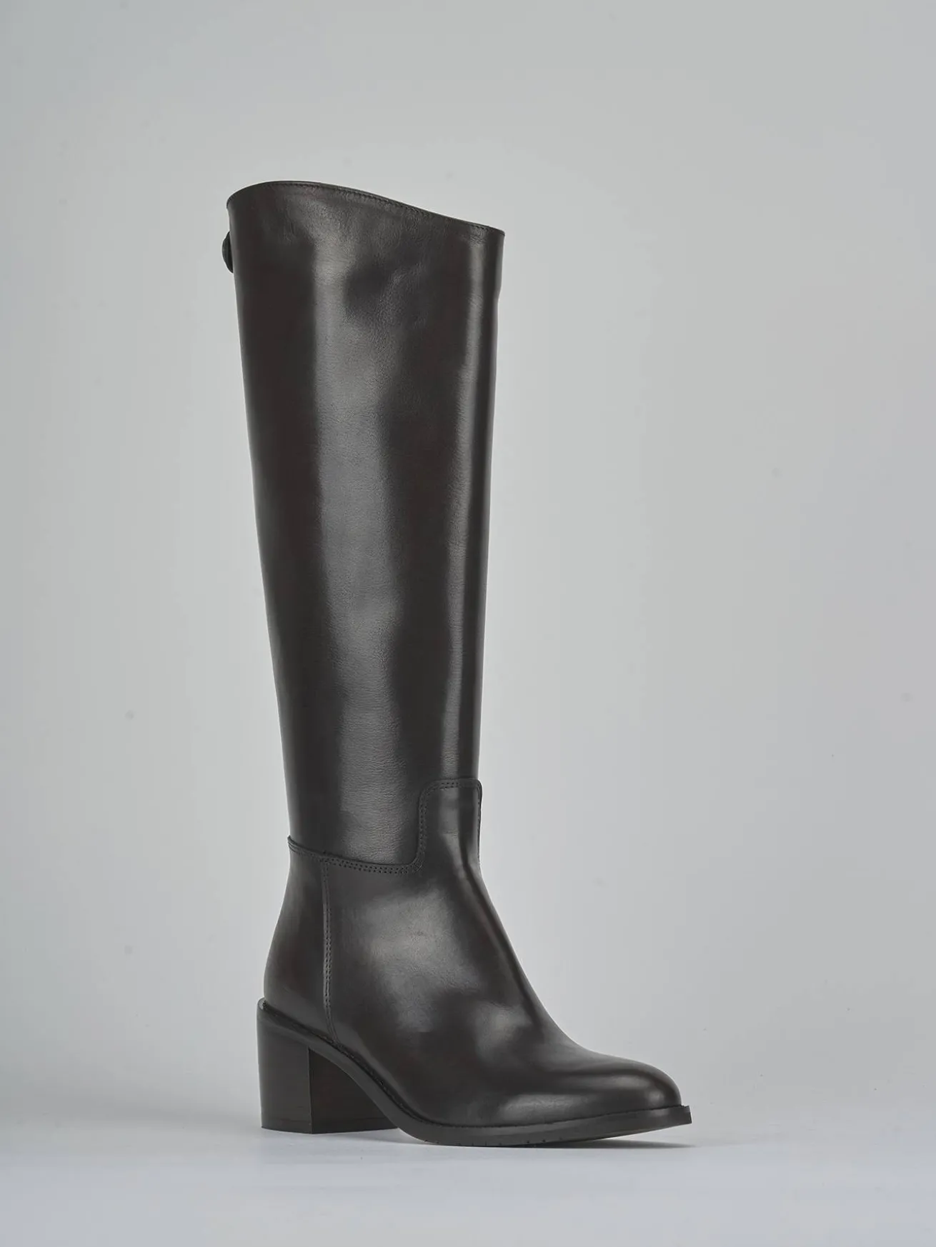 Stivali tacco 5cm pelle testa