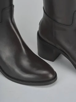 Stivali tacco 5cm pelle testa