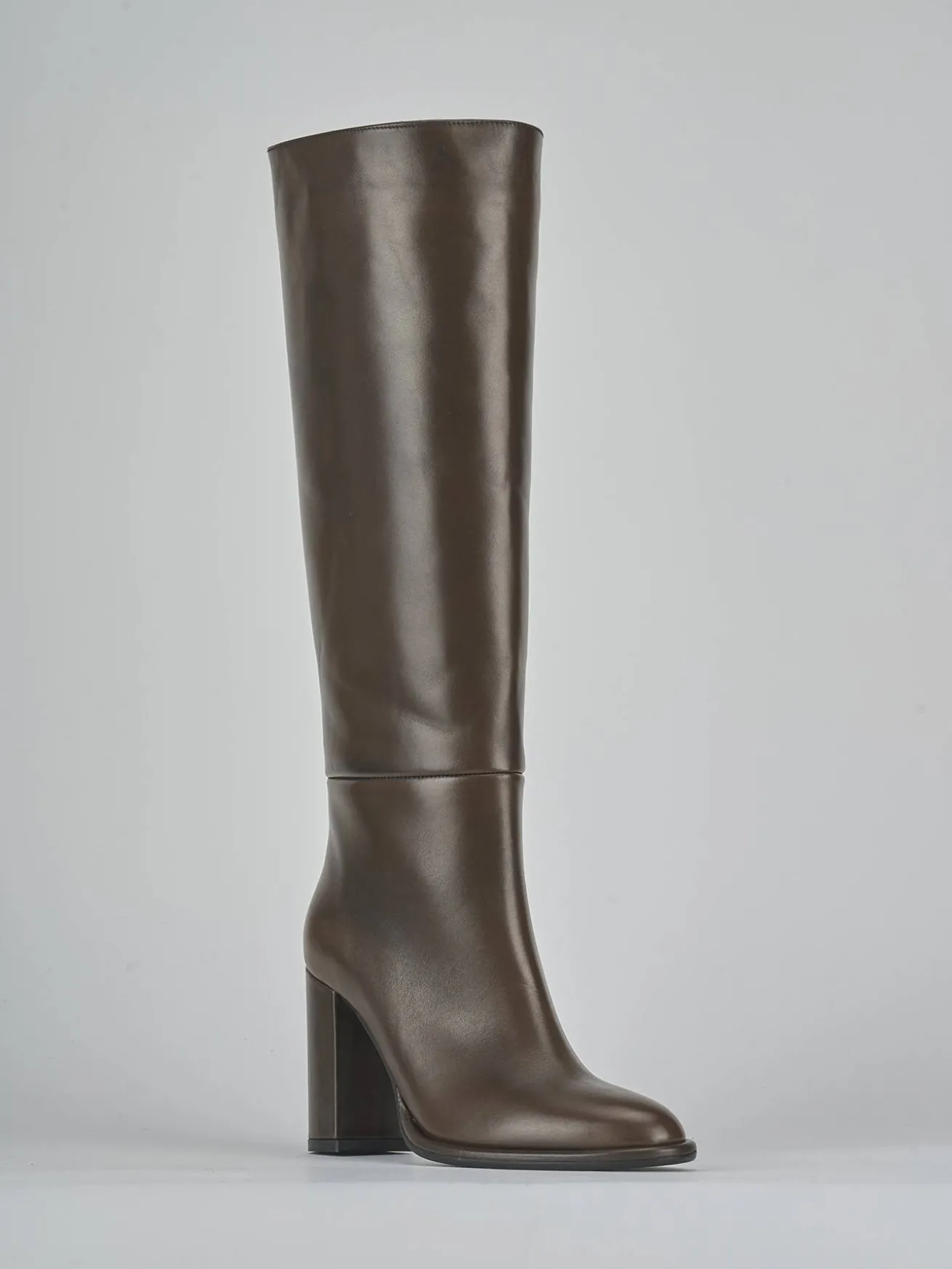 Stivali tacco 9cm pelle testa