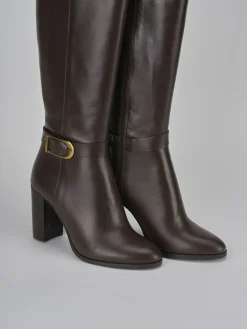 Stivali tacco 8cm pelle testa