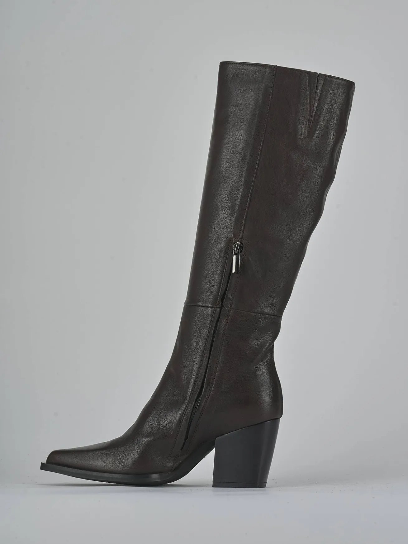 Stivali tacco 8cm pelle testa