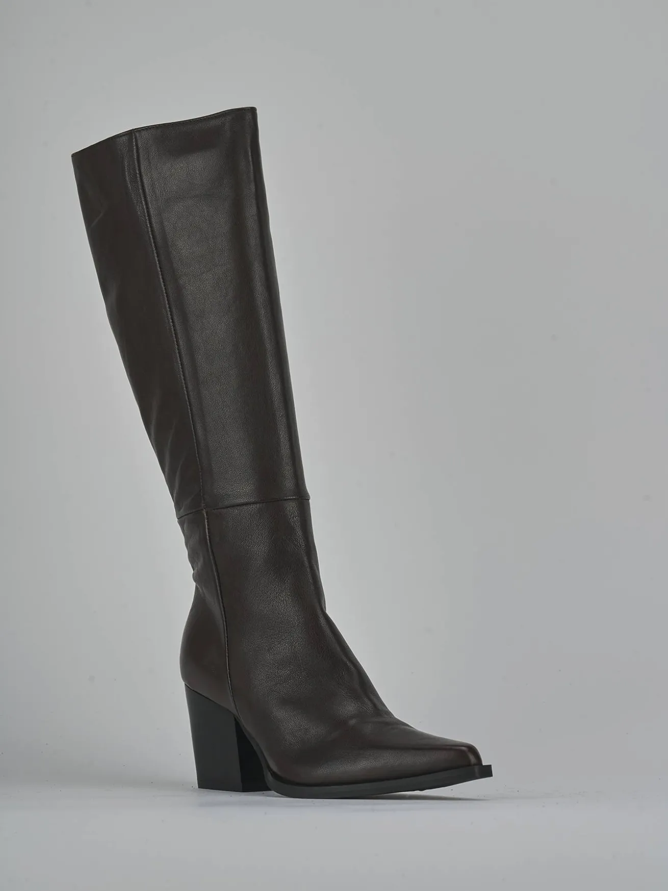 Stivali tacco 8cm pelle testa