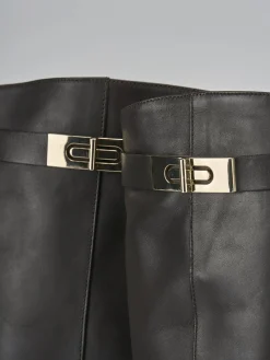 Stivali tacco 8cm pelle testa